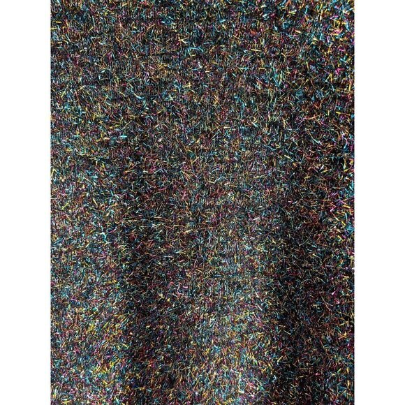 Do + Be Size Small Black Sparkle Multicolor Pullover Crewneck Sweater Holiday - Picture 7 of 8